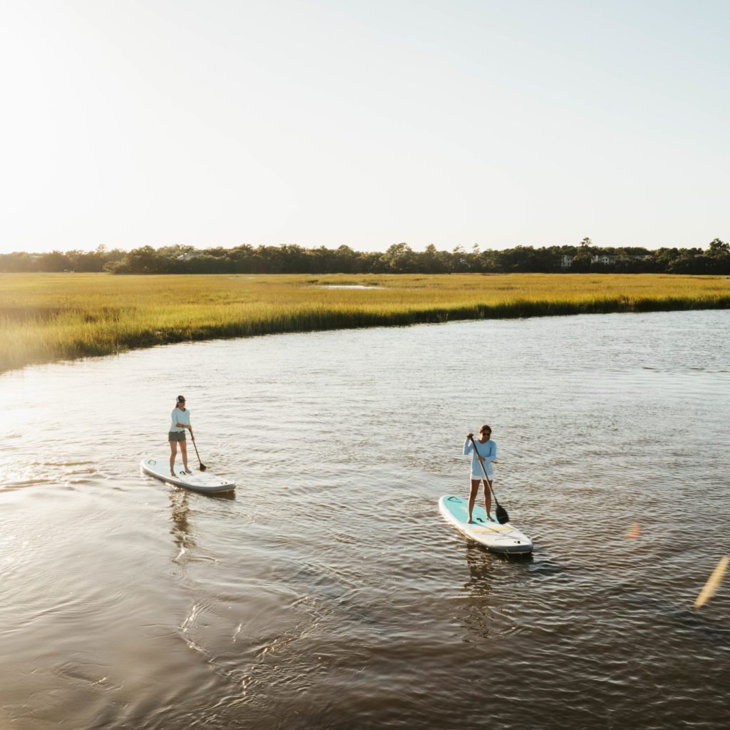 Family on SeaVa paddleboards